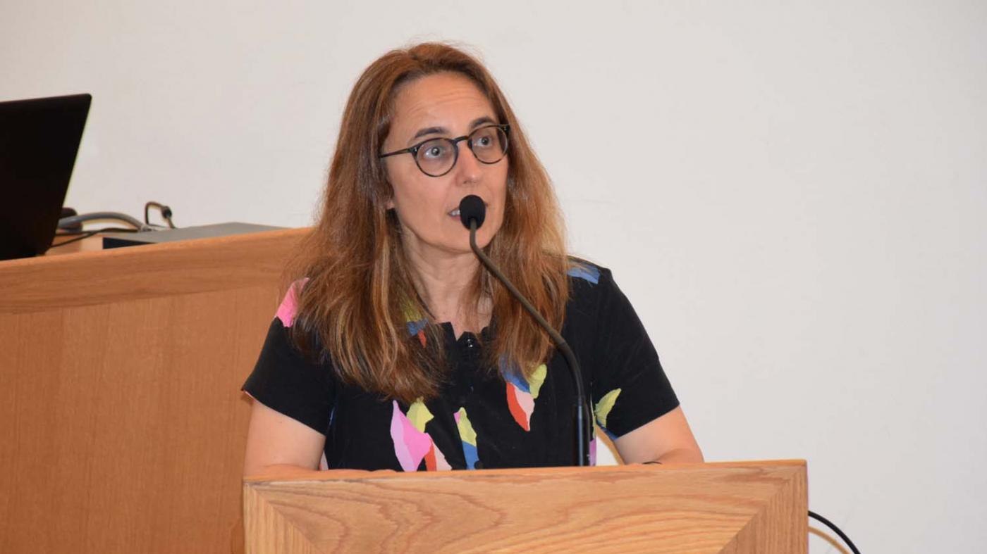 Maribel Doval durante a presentación do informe de transparencia do ano 2018 