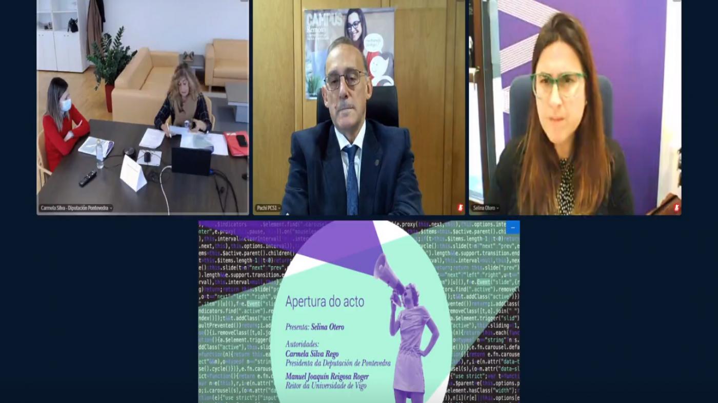 UVigo e Deputación de Pontevedra erguen a bandeira violeta fronte aos machitroles do mundo dixital 