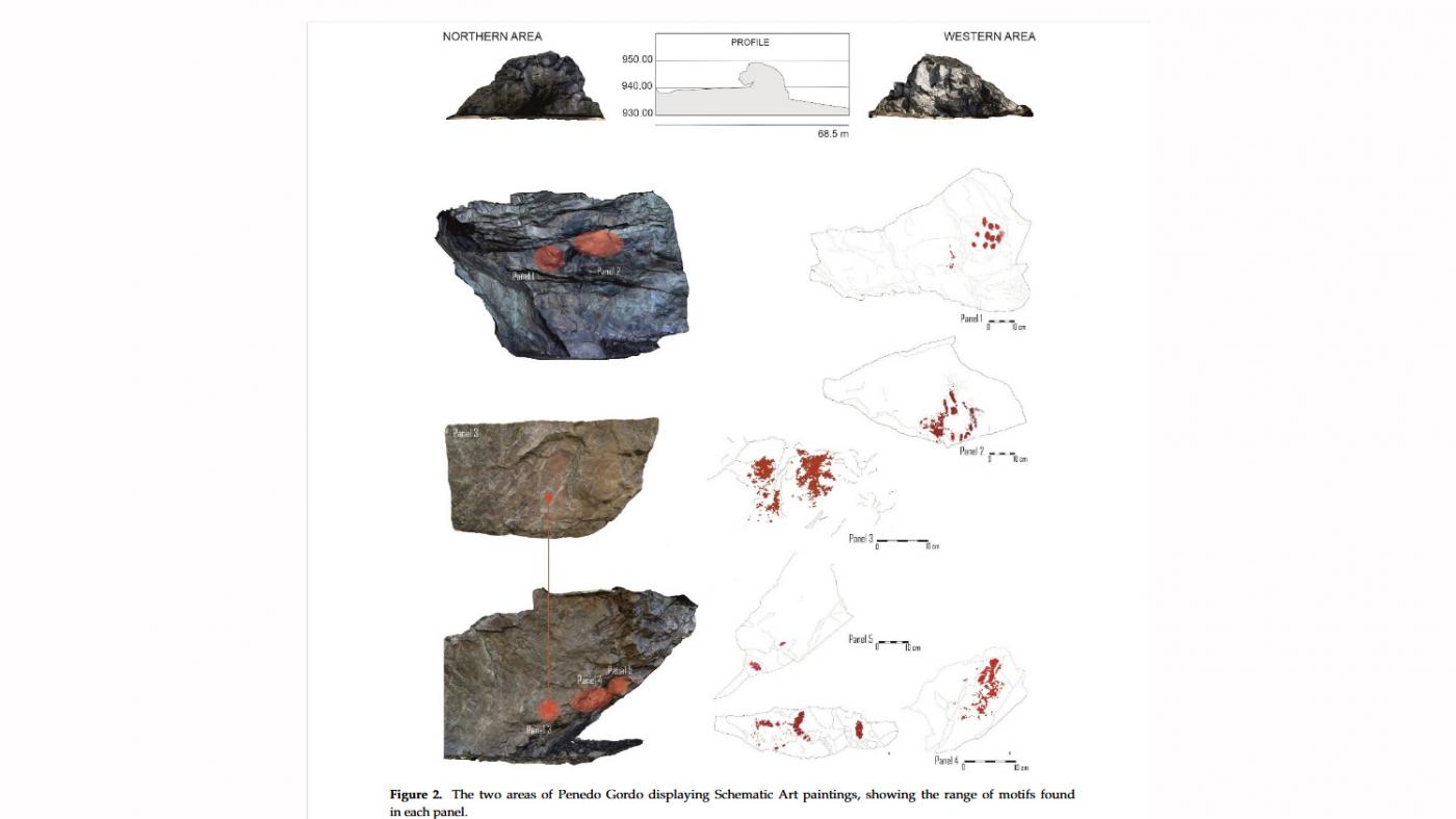 Un equipo multidisciplinar caracteriza as pinturas rupestres prehistóricas do Penedo Gordo