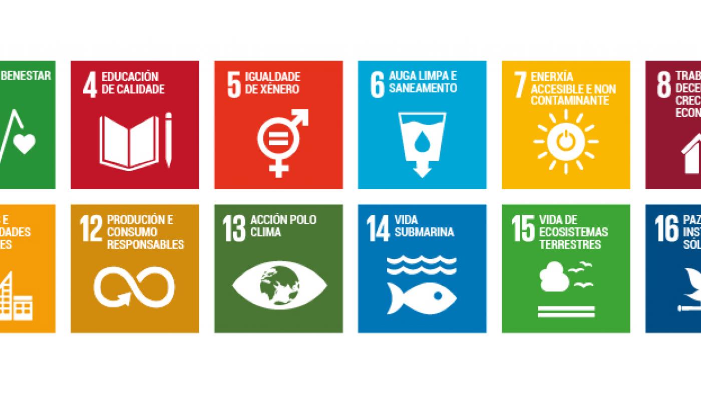 Banner para difundir os 17 obxectivos de desenvolvemento sostible