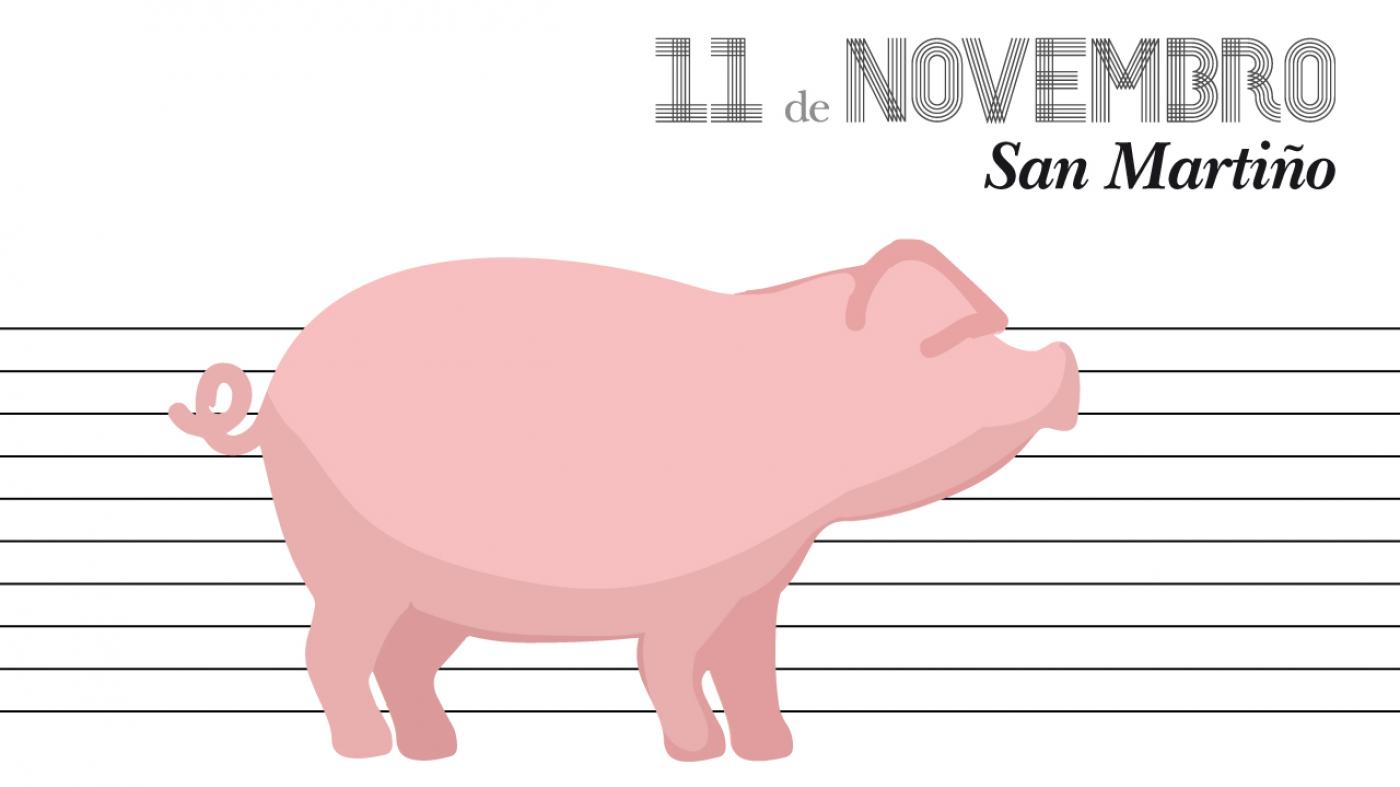 Imaxe dun porco para difundir o festivo de San Martiño no campus de Ourense