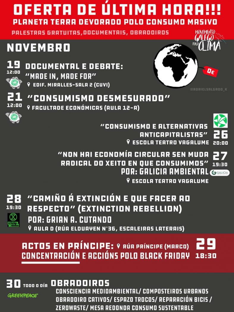 Cartaz das actvidades programadas contra o Black Friday 