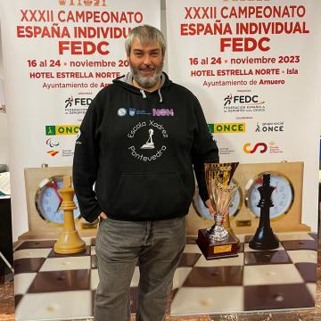 David Fernández proclámase campión de España de xadrez para cegos e deficientes visuais