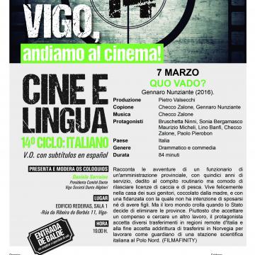 Andiamo al cinema!, a nova edición do Ciclo de Cine e Lingua, aposta polo italiano